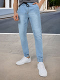Urbano Fashion Men Blue Mid-Rise Clean Look Stretchable Jogger Jeans