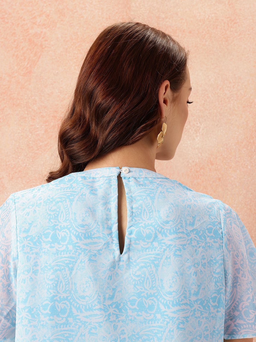 all about you Paisley Printed Flared Sleeve Top