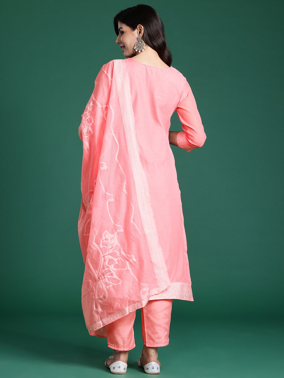 Indo Era Ethnic Motifs Woven Design Kurta With Trousers & Dupatta