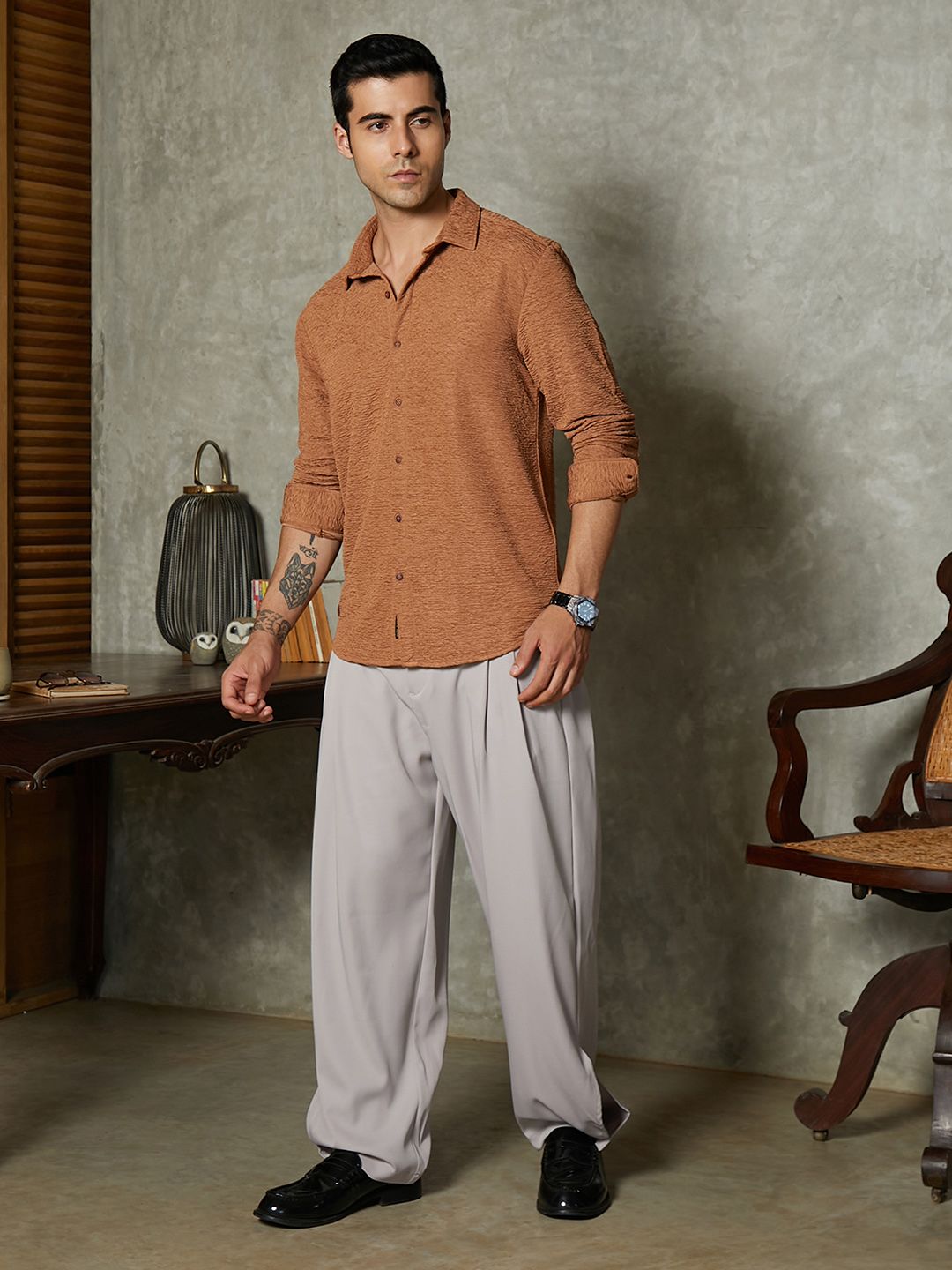Campus Sutra Men Cotton Comfort Casual Shirt
