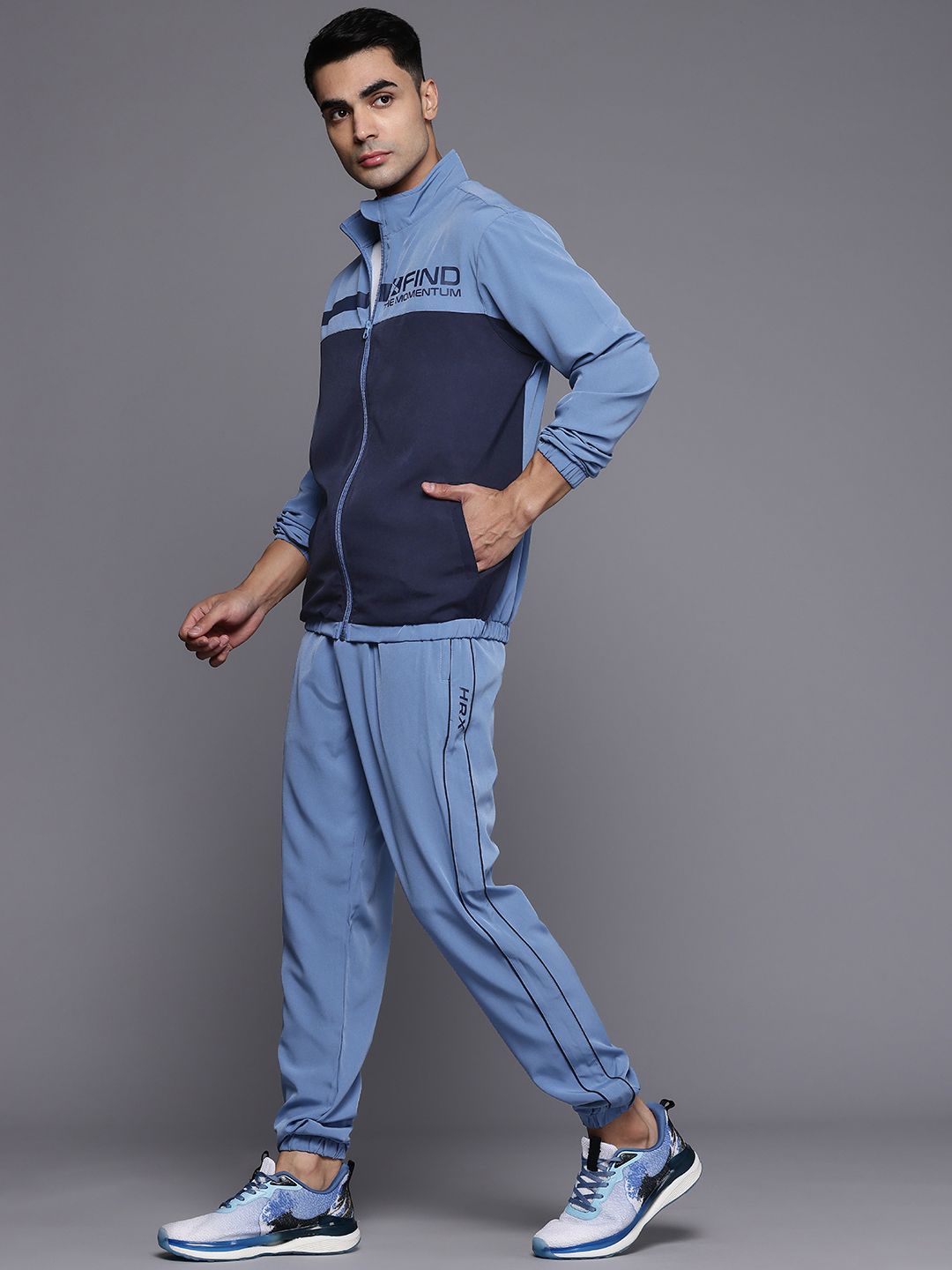 HRX by Hrithik Roshan Rapid-Dry Colourblock Running Tracksuit