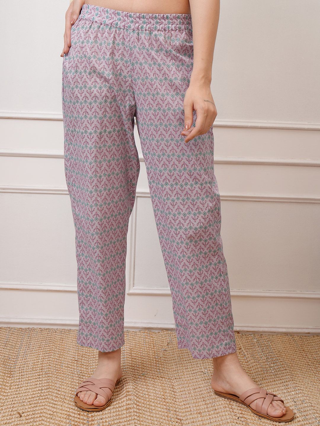 Vishudh Floral Printed Cotton Tunic With Trouser