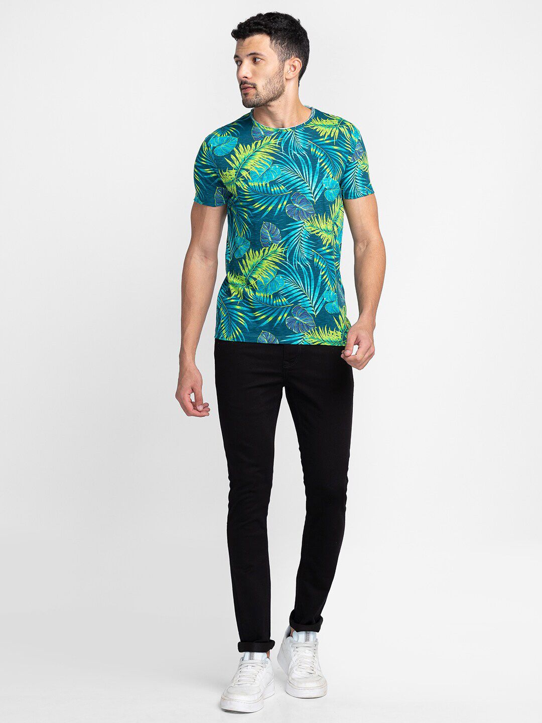 Being Human Tropical Printed Round Neck T-shirt