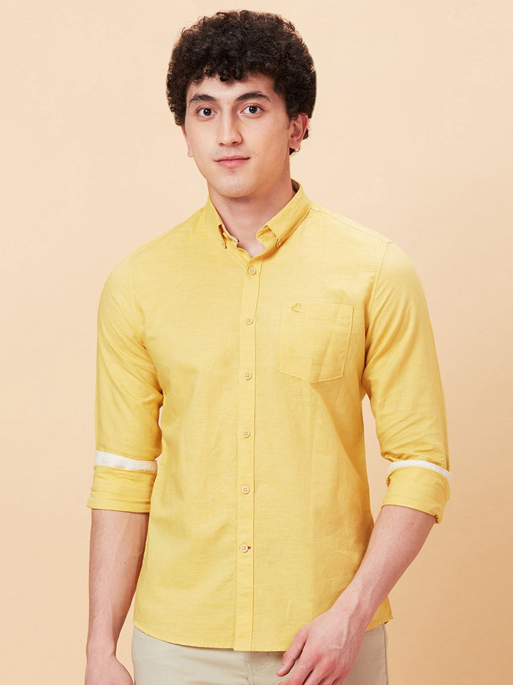 Being Human Button-Down Collar Slim Fit Cotton Casual Shirt