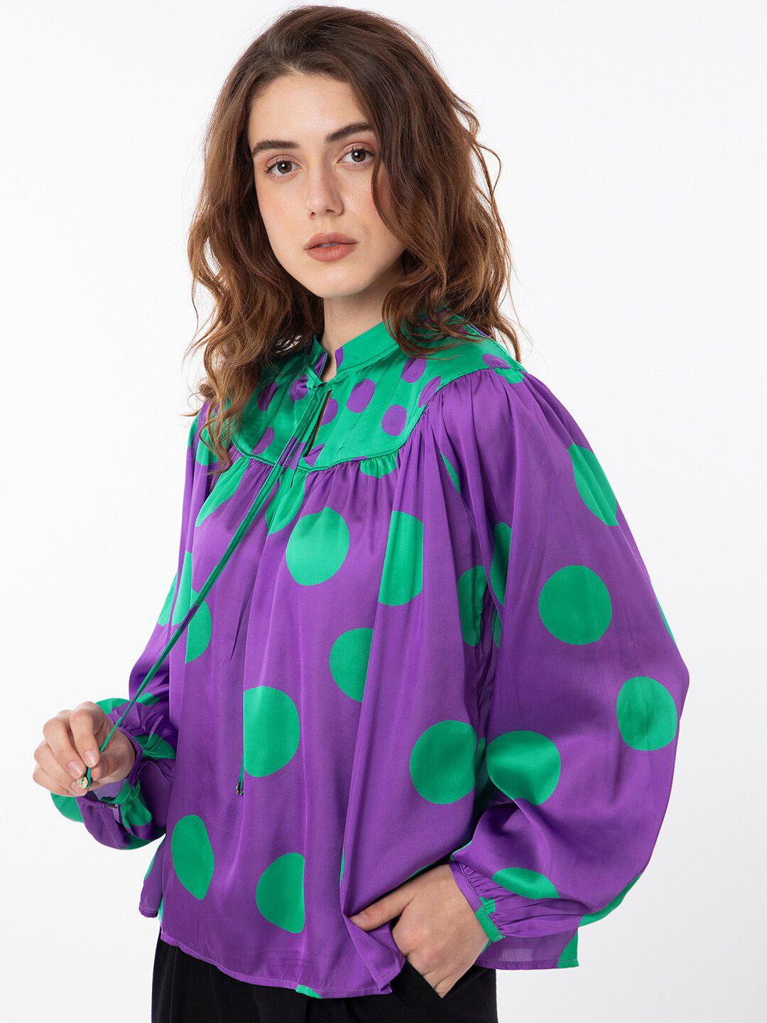 RAREISM Paneled Polka Statement Top