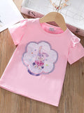YK Girls Graphic Printed Round Neck Cotton T-shirt