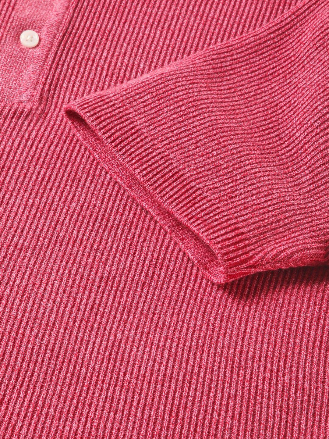 THE BEAR HOUSE Men Self Design Slim Fit Cotton Polo Collar T-Shirt