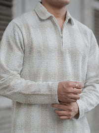 Powerlook Men Checked Polo Collar T-shirt