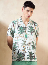 DENNISON Block Printed Oversized Casual Shirt