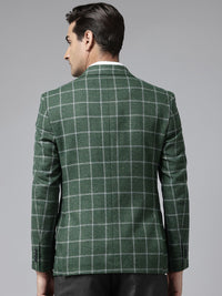 Park Avenue Checked Single-Breasted Slim Fit Formal Blazer