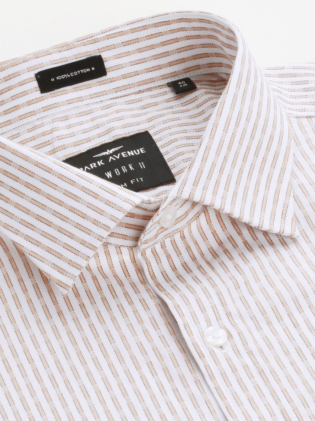 Park Avenue Men Slim Fit Vertical Stripes Opaque Pure Cotton Formal Shirt