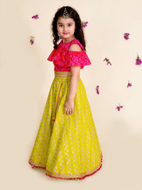 pspeaches Girls Printed Ready to Wear Lehenga & Blouse With Dupatta