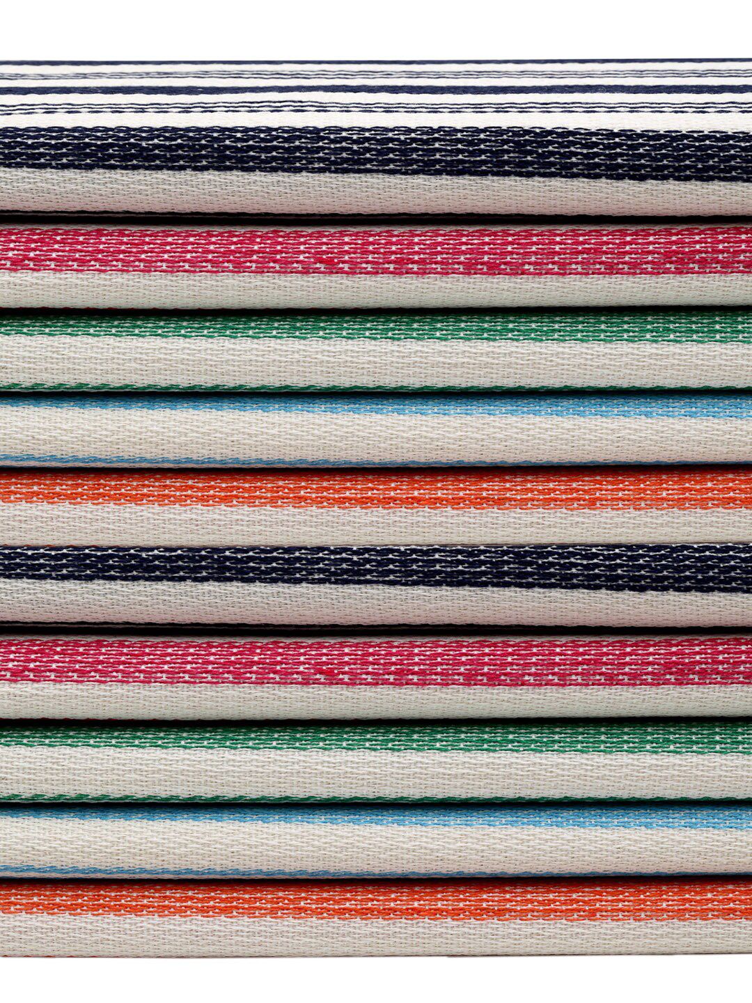 KLOTTHE Set Of 10 Striped Cotton 300 GSM Hand Towels