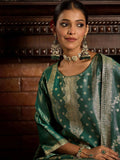 Indo Era Ethnic Motifs Woven Design Zari Straight Kurta With Trousers & Dupatta