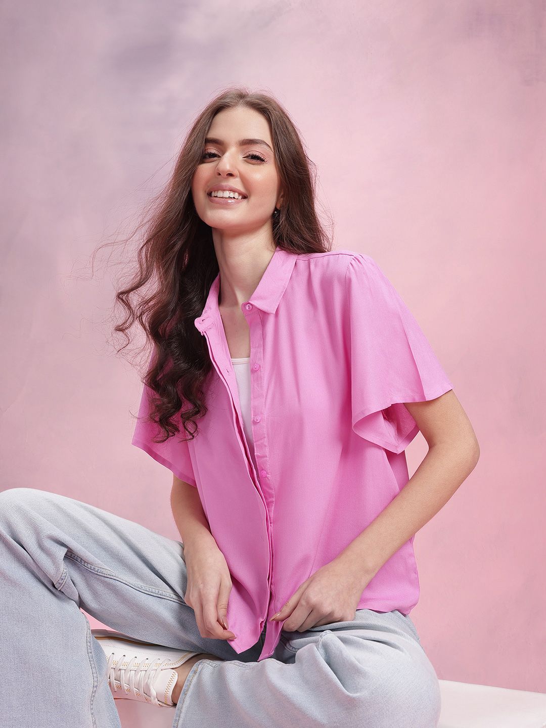 DressBerry Flutter Sleeve Casual Shirt