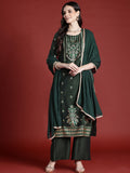 Anouk Tyohaar Collection Printed Straight Kurta with Palazzos & Dupatta