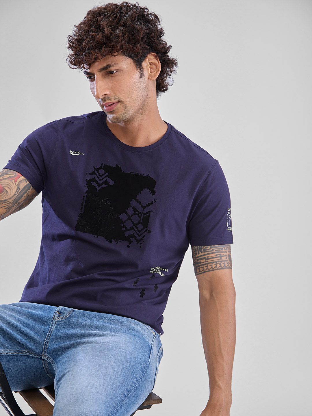 SPYKAR Men Typography Printed Slim Fit T-shirt