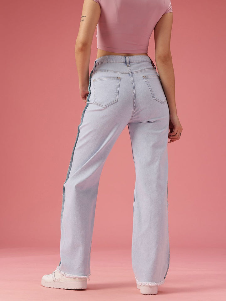 DressBerry Women Straight Fit High-Rise Light Fade Stretchable Jeans