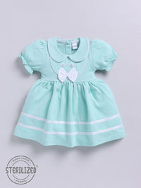 Moms Love Infant Girls Peter Pan Collar Puff Sleeve Fit & Flare Dress