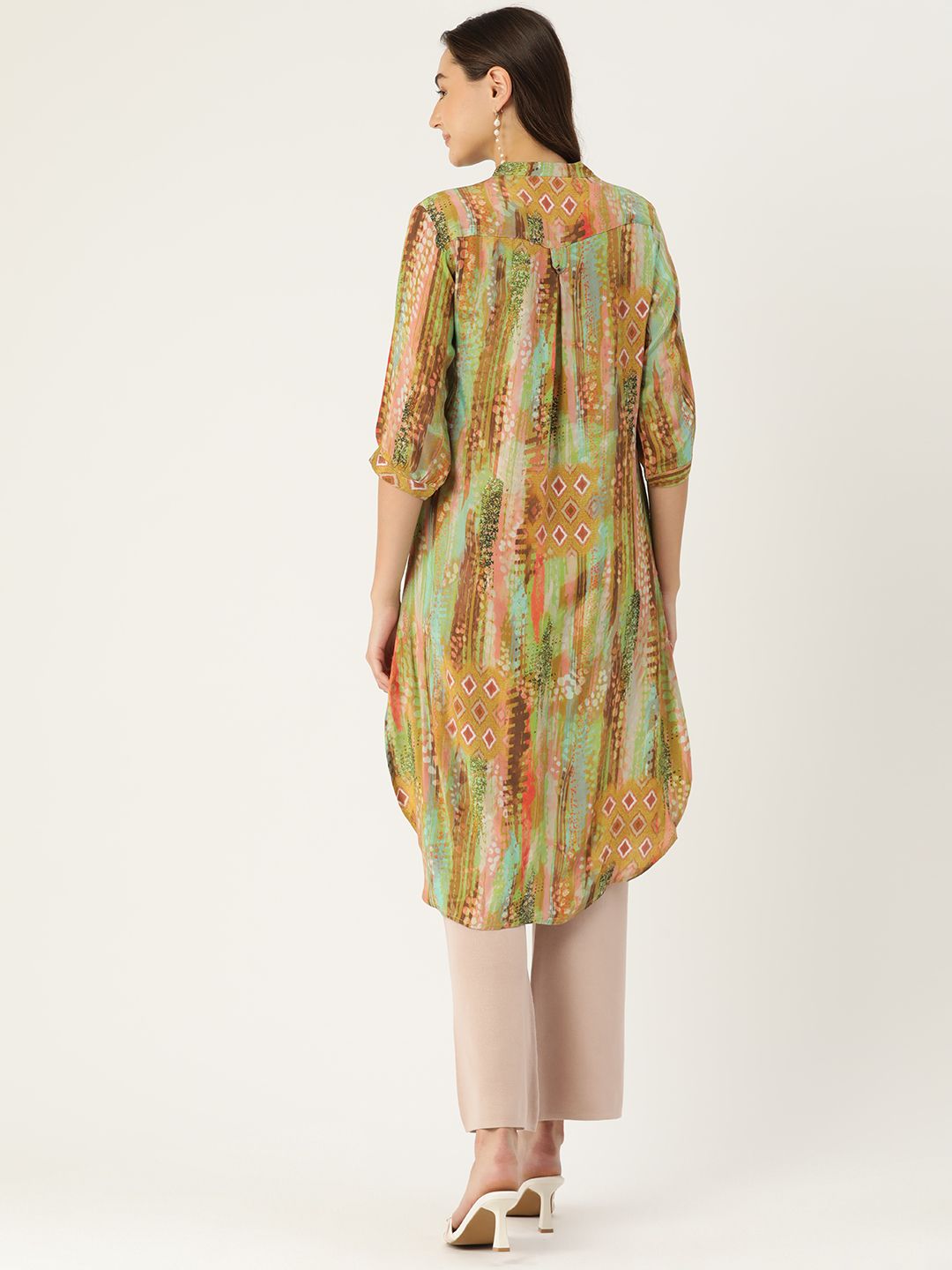 Monte Carlo High-Low Hem Printed Kurta