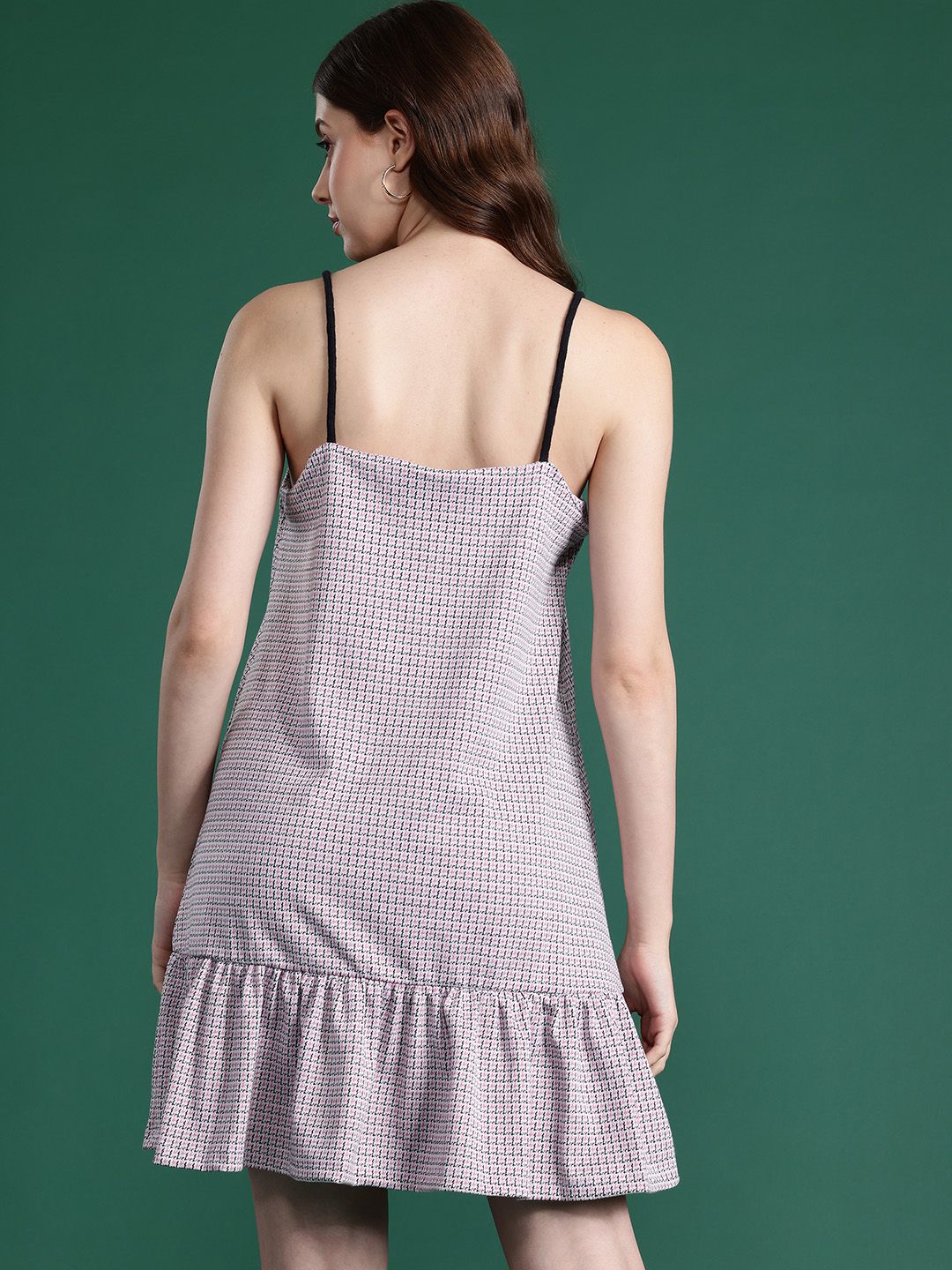 DressBerry Checked Drop-Waist Mini Dress