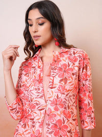 Vishudh Floral Print A-Line Midi Dress