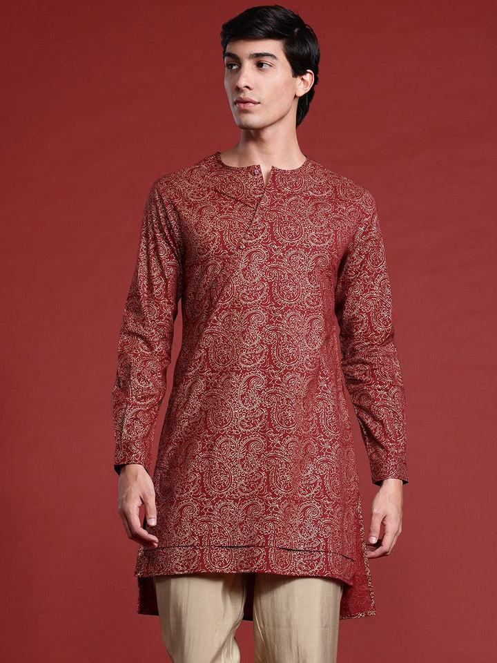 Anouk Tyohaar Collection Cotton Paisley Print High-Low Kurta