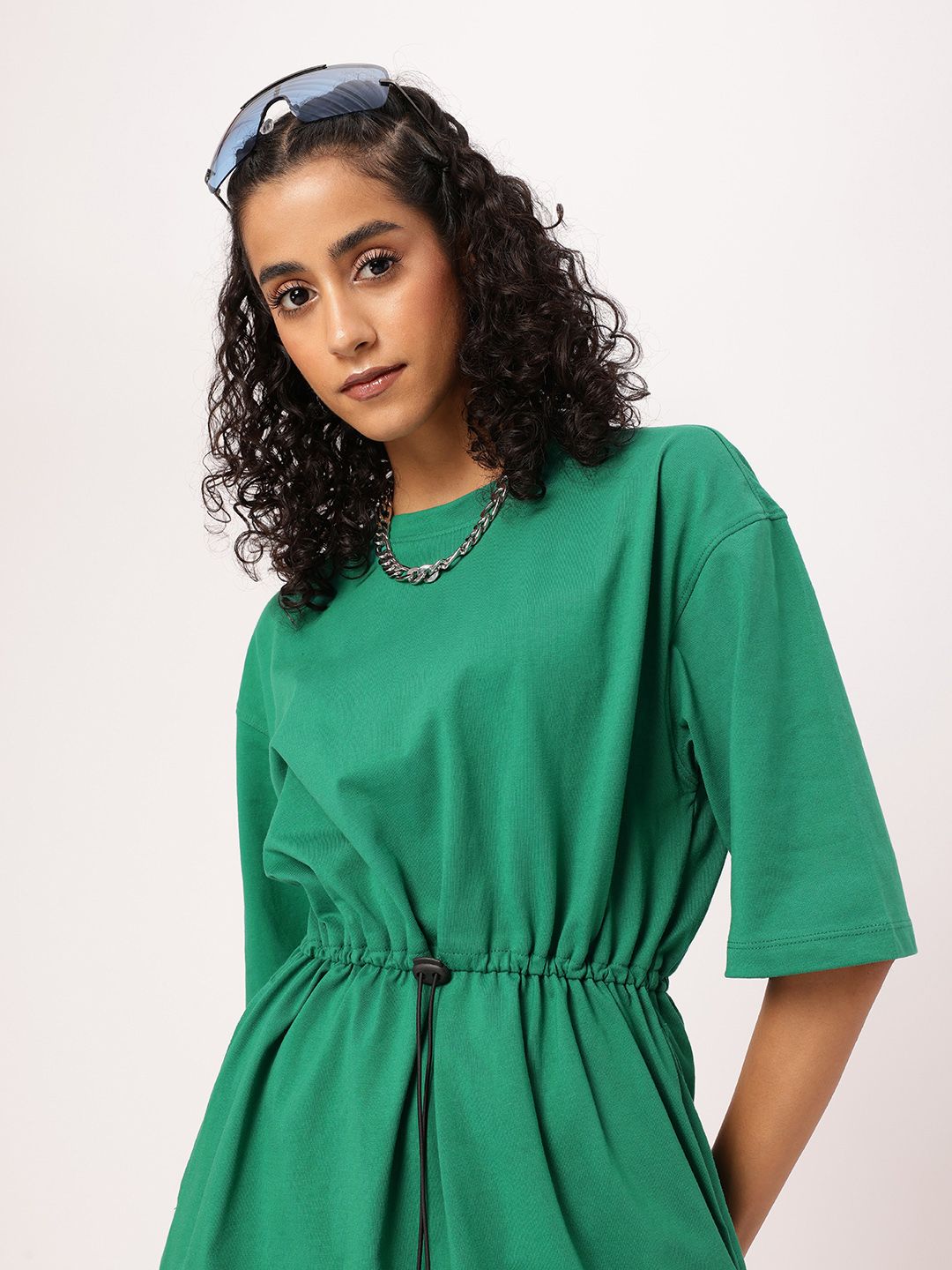 Own The Street Vibe Mini T-shirt Dress With Waist Toggle