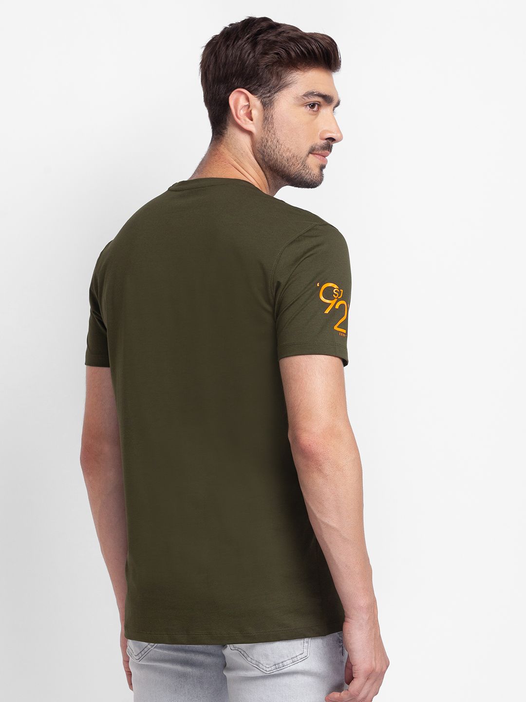 SPYKAR Typography Printed Slim Fit Casual Pocket T-shirt