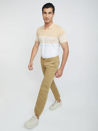 Park Avenue Striped Polo Collar Slim Fit T-shirt