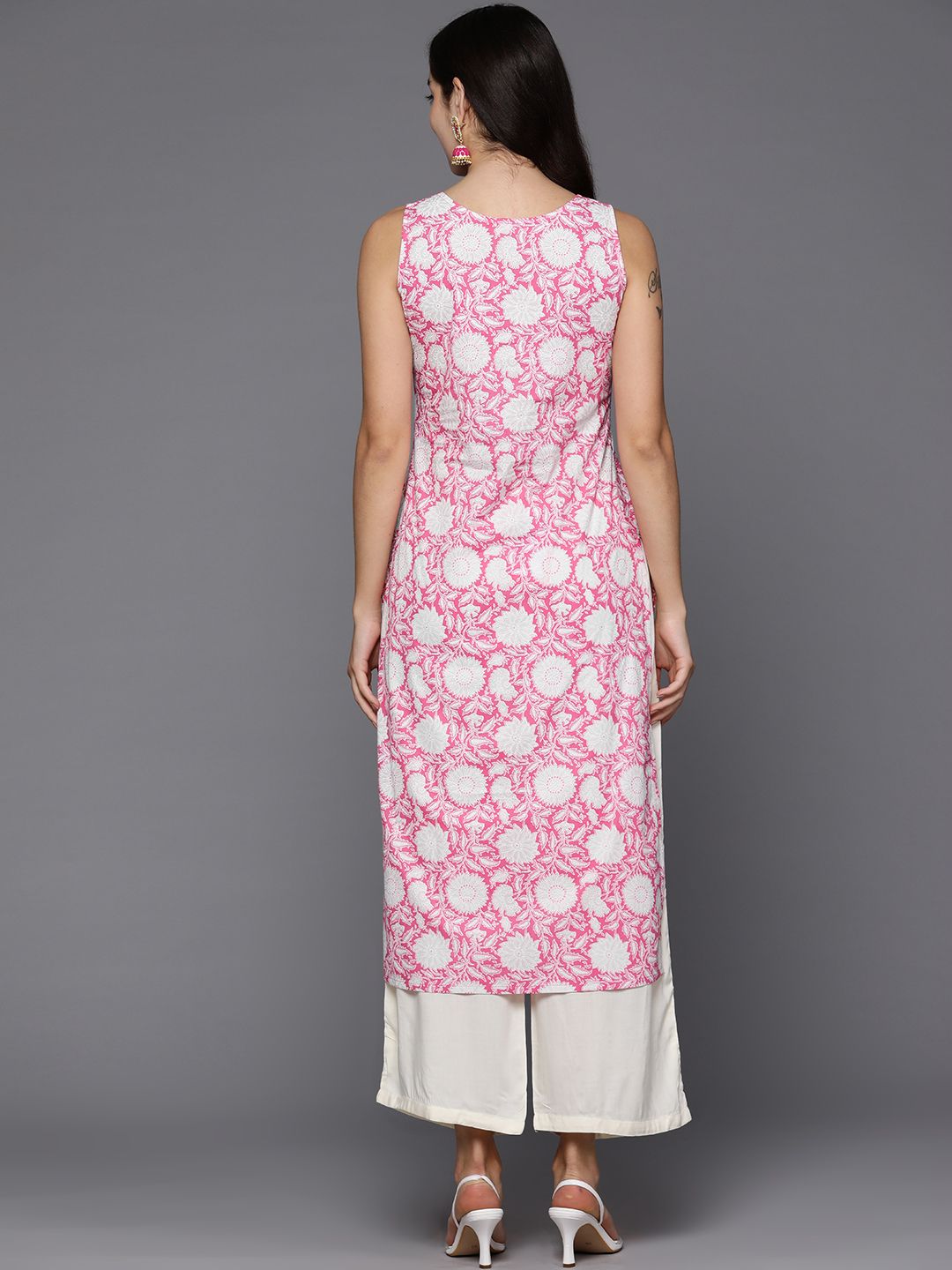 Indo Era Women Floral Printed Cotton Kurta