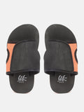 YK Kids Black Solid Velcro Sliders