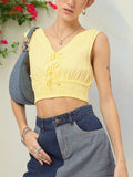 DressBerry Pastel Play Flirty Bows Blouson Top