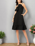 DressBerry Sassy Straps Front Bow A-Line Dress