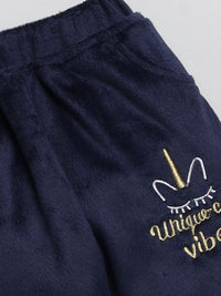 Moms Love Infant Girls Self Design Sweatshirt With Joggers