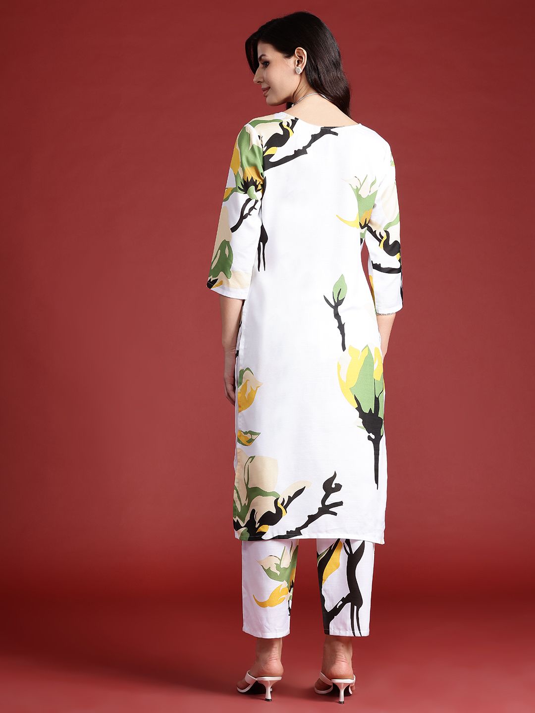 Indo Era Abstract Printed Kurta with Trousers