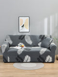 Story@home Grey & White Printed 3 Seater Stretchable Sofa Cover With Arms