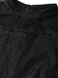 STREET 9 Women Black Floral Lace A-Line Dress