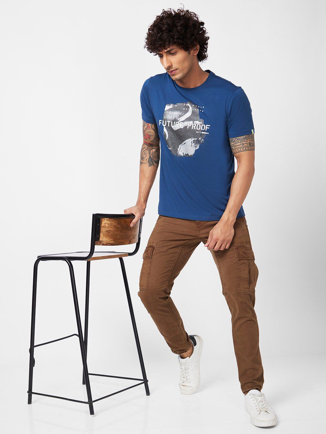 SPYKAR Graphic Printed Slim Fit Cotton Casual T-Shirt