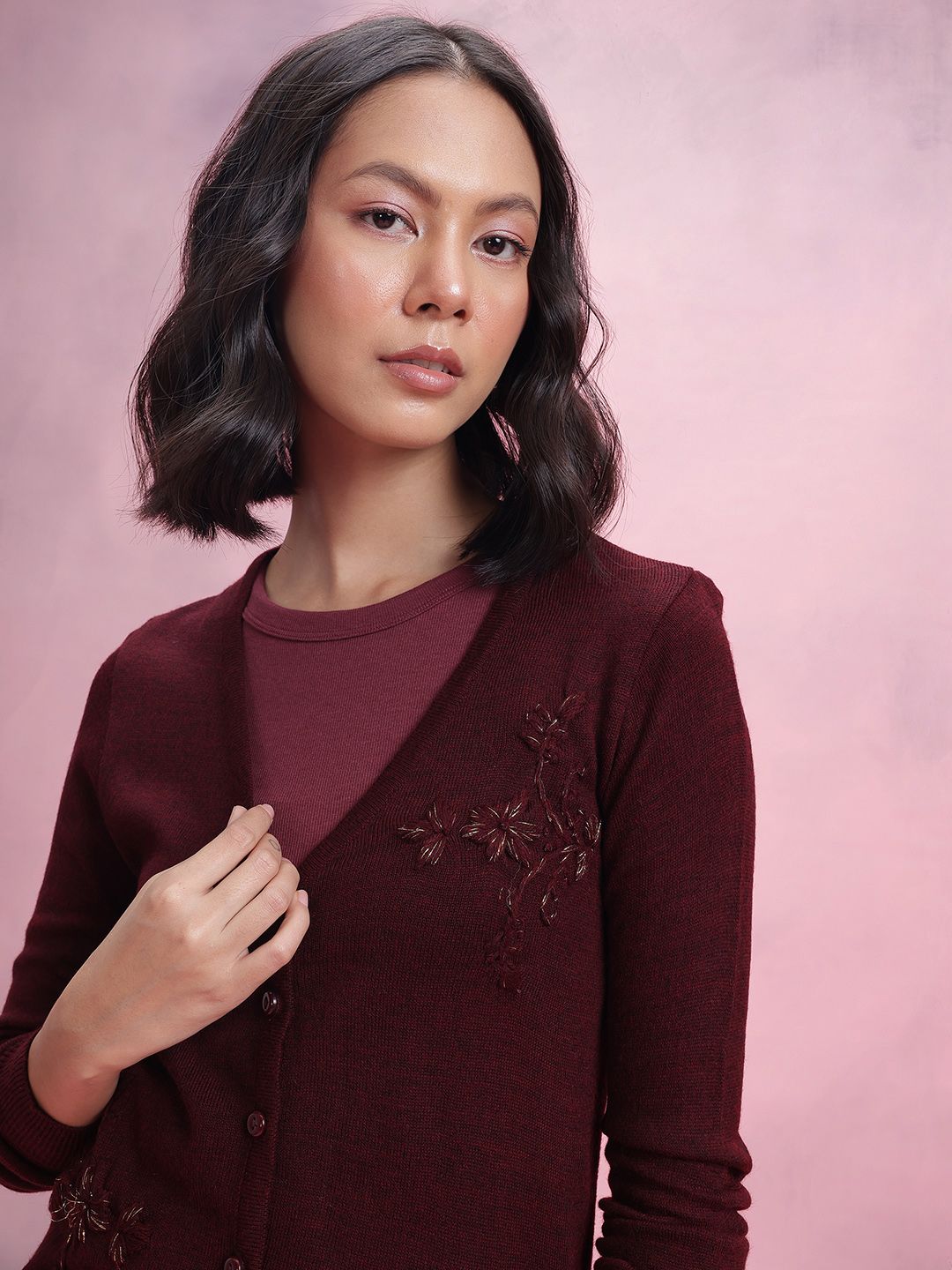 DressBerry Floral Design Cardigan