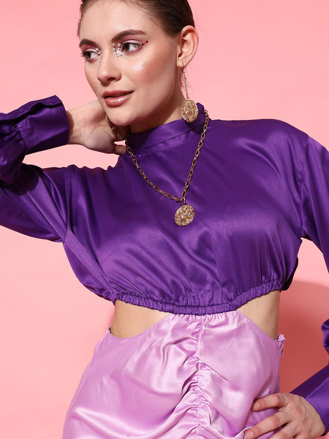 STREET 9 Lavender Satin Sheath Dress