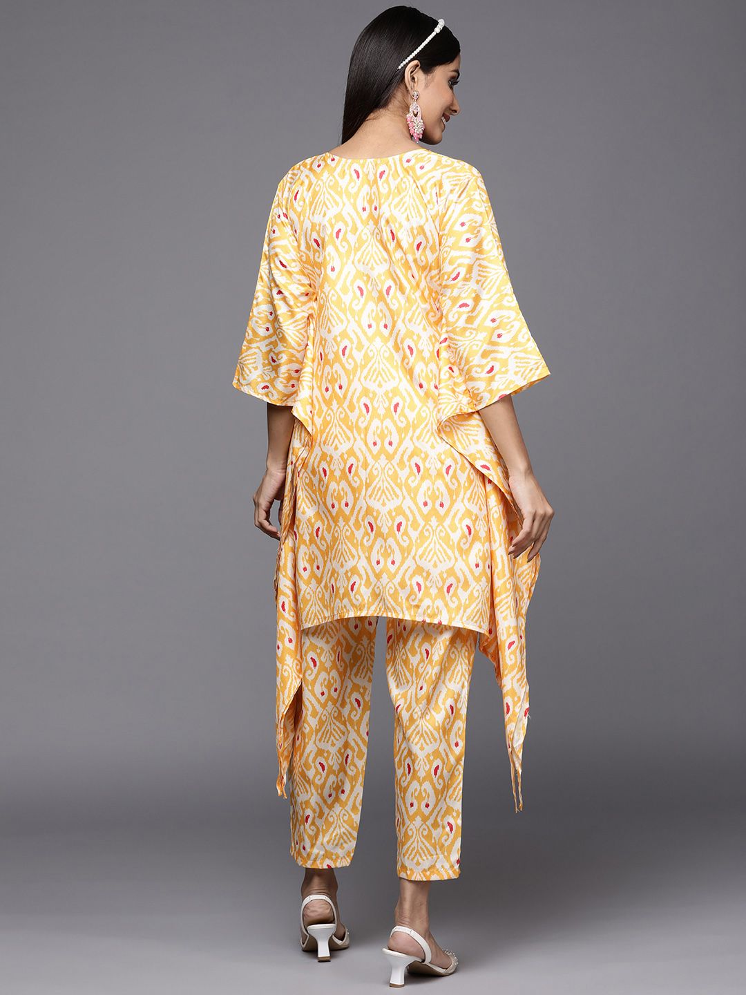 Indo Era Women Yellow Ethnic Motifs Printed Sequinned Kurta with Trousers