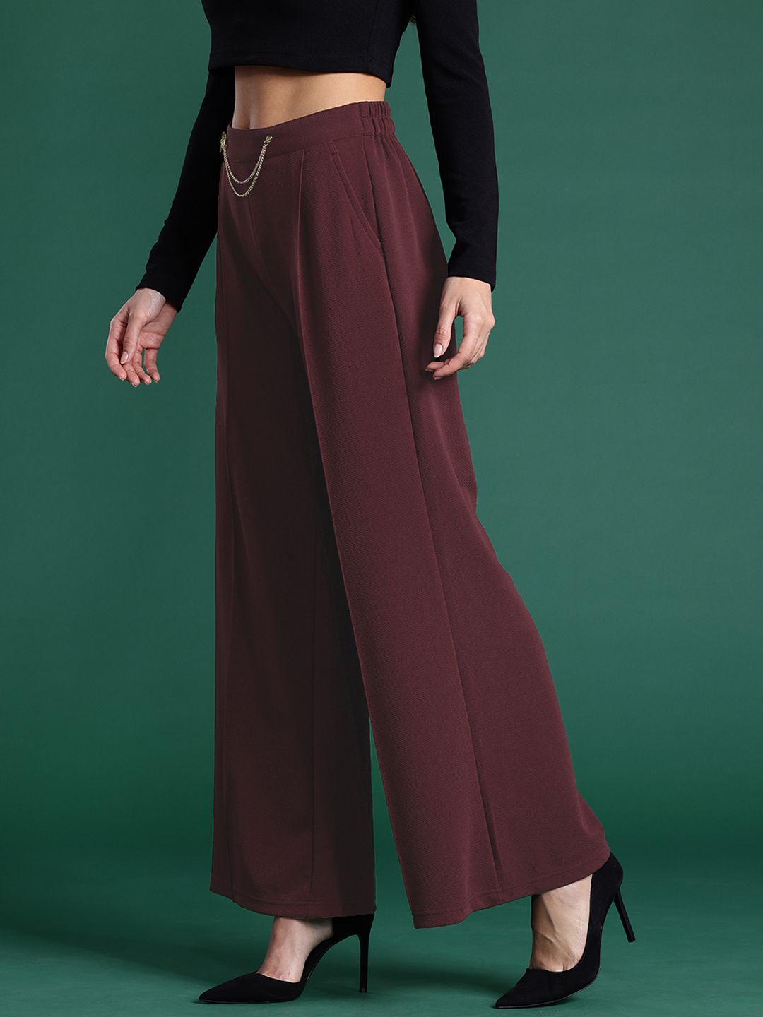 DressBerry Women Pleated Wide Leg Trousers