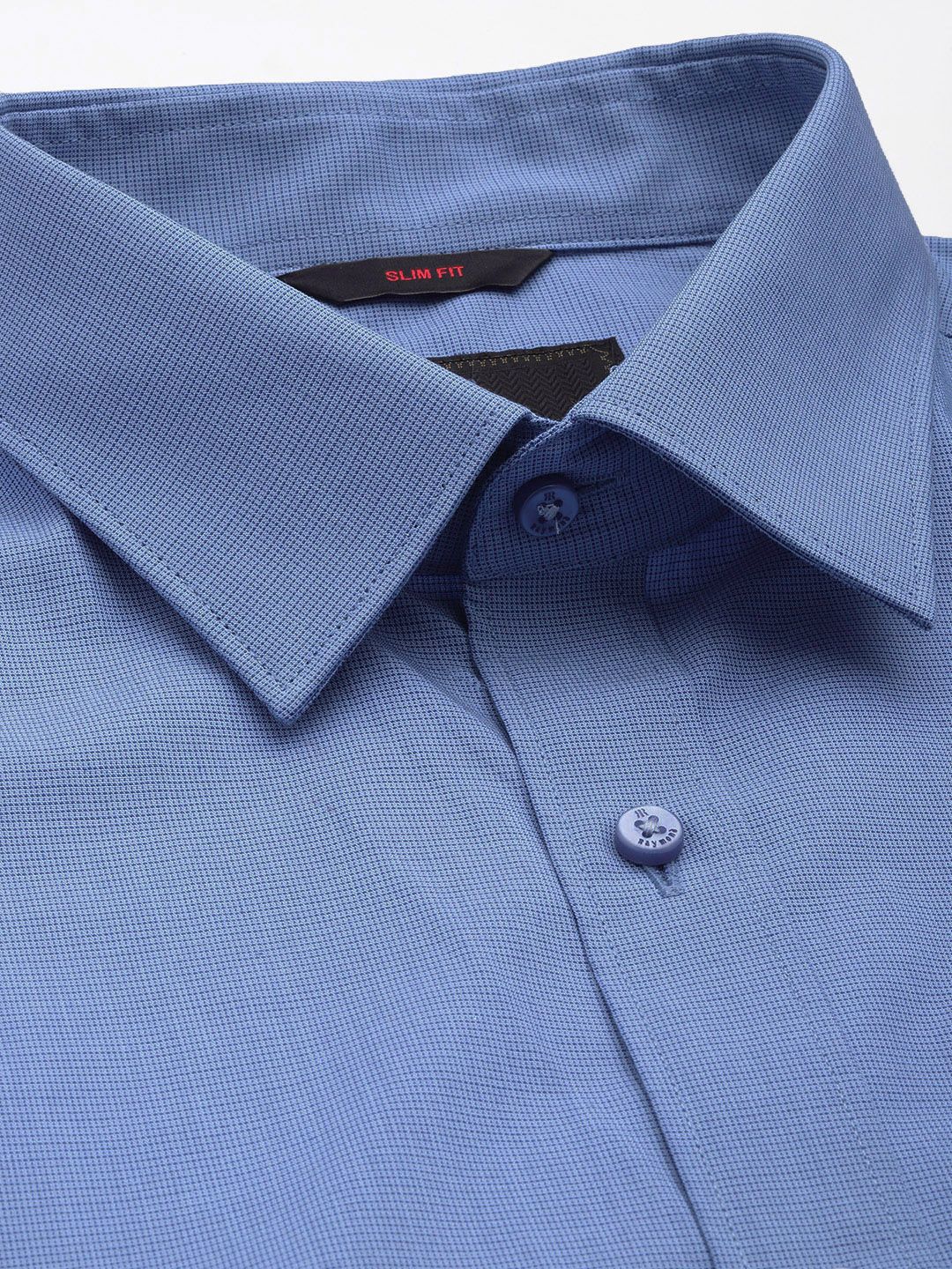 Raymond Men Pure Cotton Slim Fit Micro Checked Formal Shirt