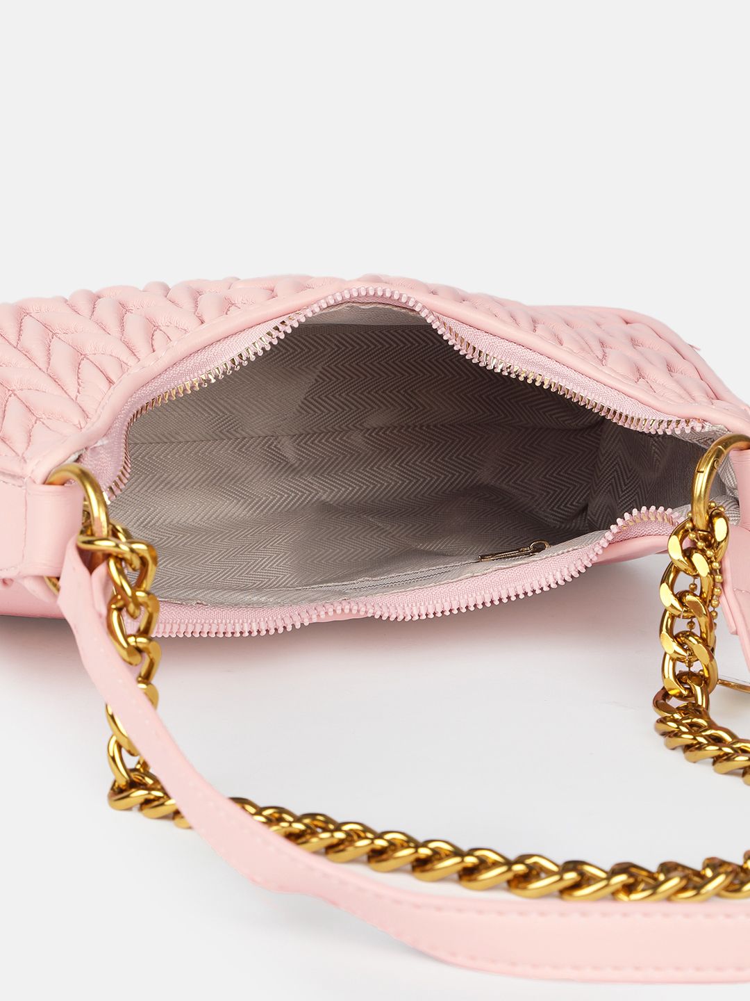 DressBerry Textured Structured Hobo Bag