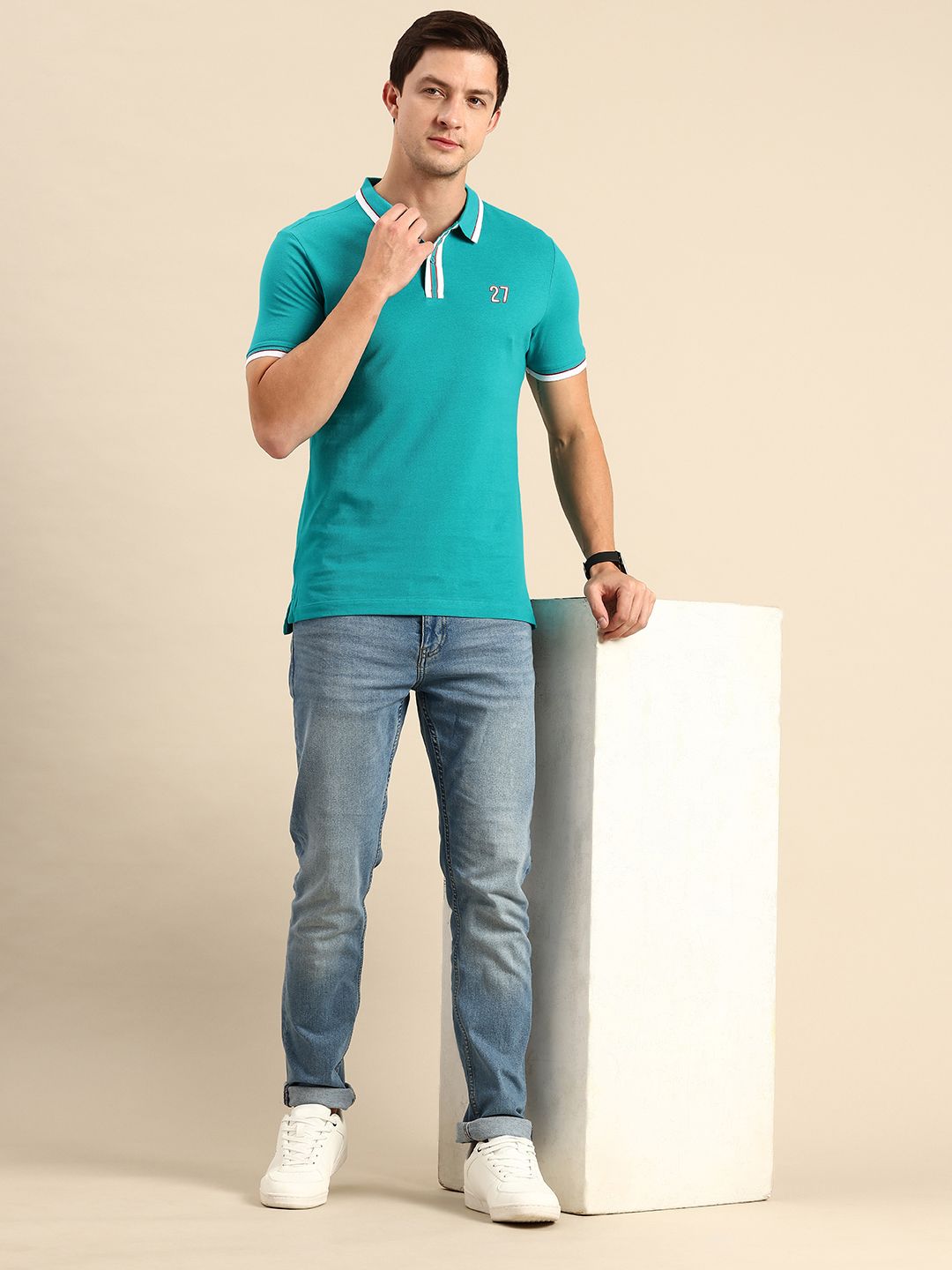 Being Human Polo Collar Pure Cotton T-shirt