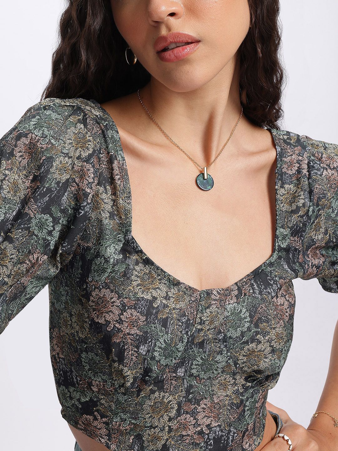 DressBerry Mosaic Muse Smocked Crop Top