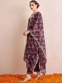 Indo Era Women Floral Embroidered Regular Kurta with Trousers & With Dupatta