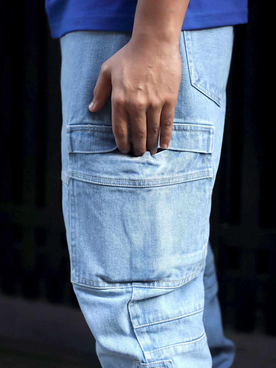 Powerlook Men Boyfriend Fit Mid-Rise Cargo Jeans