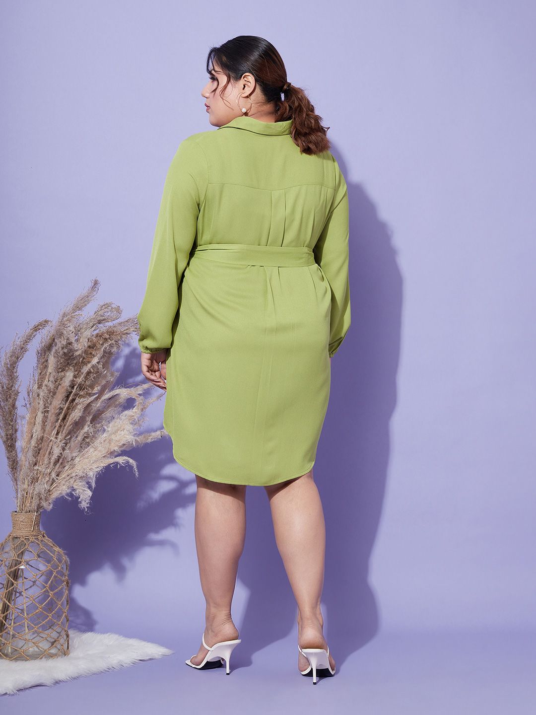 SASSAFRAS Curve Crepe Shirt Dress